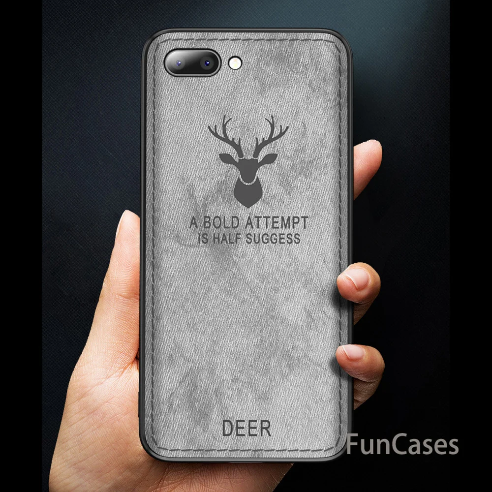 For Xiaomi Mi 8 Lite Case Retro Cloth Skin Deer Pattern Shockproof Cover A2 A1 Fabric Soft TPU Hard (E1213) | Мобильные телефоны и