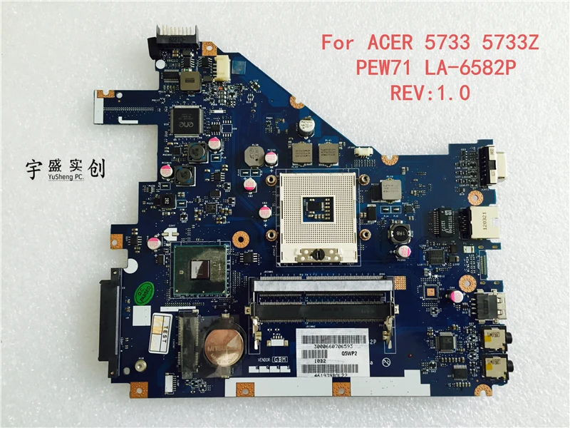 

Free shipping For Acer Aspire 5733 5733Z Motherboard Notebook integrated MBRJW02001 3JMFG Q5WP2 PEW71 LA-6582P Warranty:90 Days