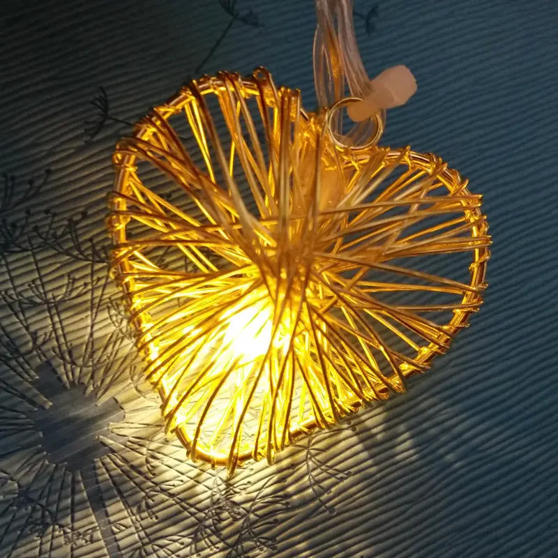 

Creative 10Pcs Mixed LED Christmas Heart Shape Warm Star Rattan String Lights Xmas Decor Indoor Lamp