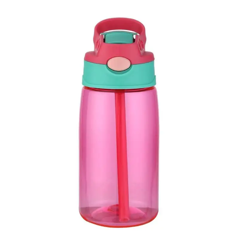 480 мл пластиковая портативная бутылка для воды, Спортивная, для бега, скалолазания, чашка для питья, герметичная Спортивная бутылка для воды с соломинкой, детская чашка для воды - Цвет: 04
