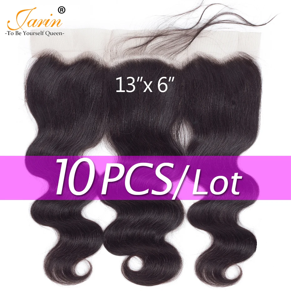 

10 Pieces/lot 13x6 Lace Frontal Closure Malaysian Body Wave Ear To Ear Remy Human Hair Closure With Baby Hair Pre Plucked Jarin