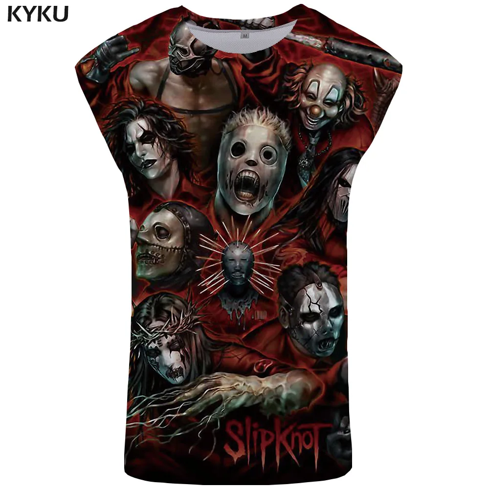 KYKU группа майка для мужчин металла Singlet жилет персонажа косплэй Ftness костюмы Красный s Бодибилдинг Рубашка без рукавов человек хип хоп