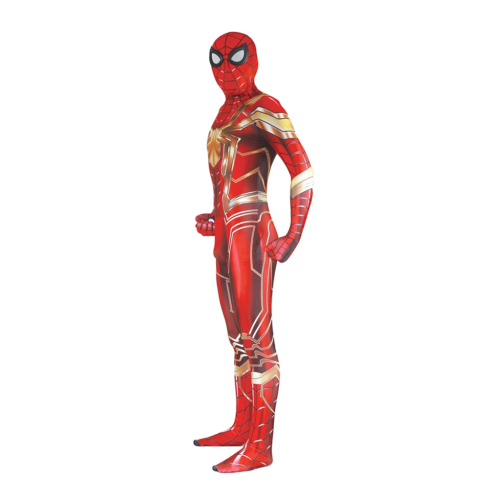 Маскарадный костюм Человека-паука Zentai Glod Red Iron Spider, костюм супергероя, комбинезон