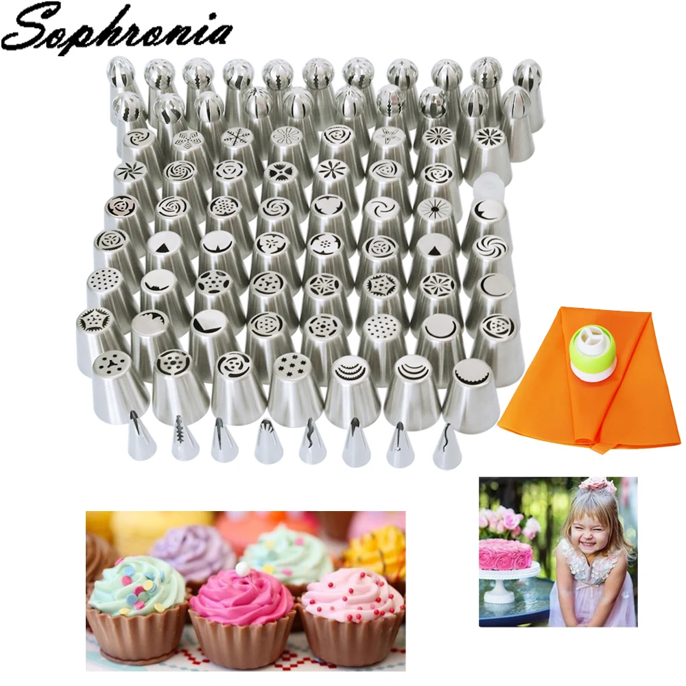 

Sophronia 90PCS/set Icing Piping Nozzles Sphere Ball Russian Nozzle Stainless Steel Pastry Tips Cake Decorators For KitchenCS097