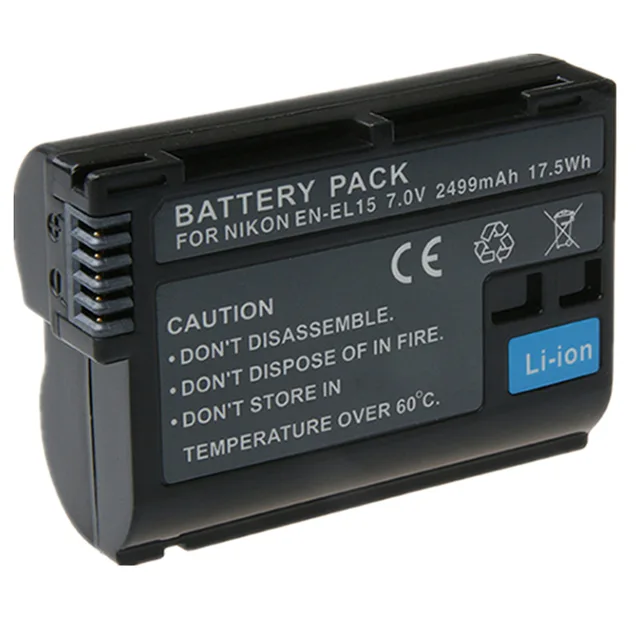 GTF 2499mAh EN EL15 enel15 Rechargeable Camera Battery for NiKON D500