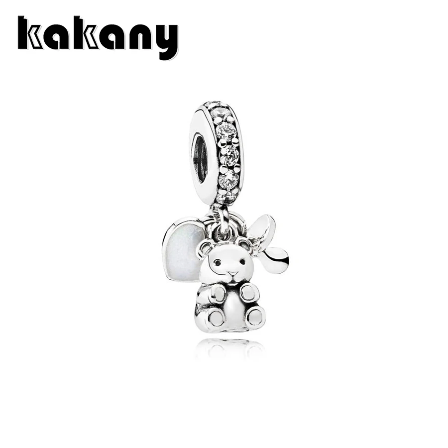 

2019 High Quality 1:1 Original 925 Sterling Silver Baby Treasures Dangle Charm, Clear Cz Anniversary Gifts Women's Diy Jewelry