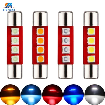 

YM E-Bright 100PCS Festoon C5W 3030 4 SMD T6 28MM 31MM Dome Light LED Car Lights Auto Bulb 12V DC 6500K Interior Light Mix Color