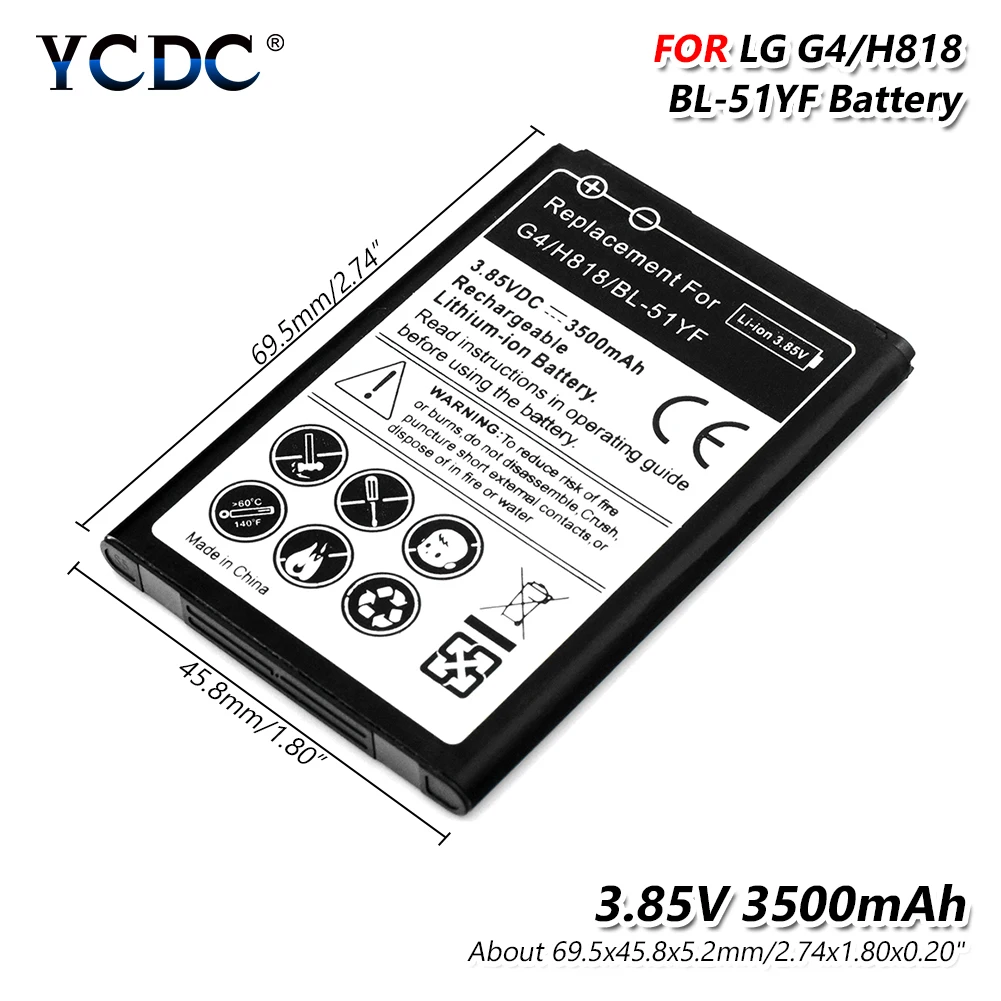 Аккумулятор для литиевого аккумулятора LG G4 H818 H815 H812 H811 H810 F500 3500 мАч элемент
