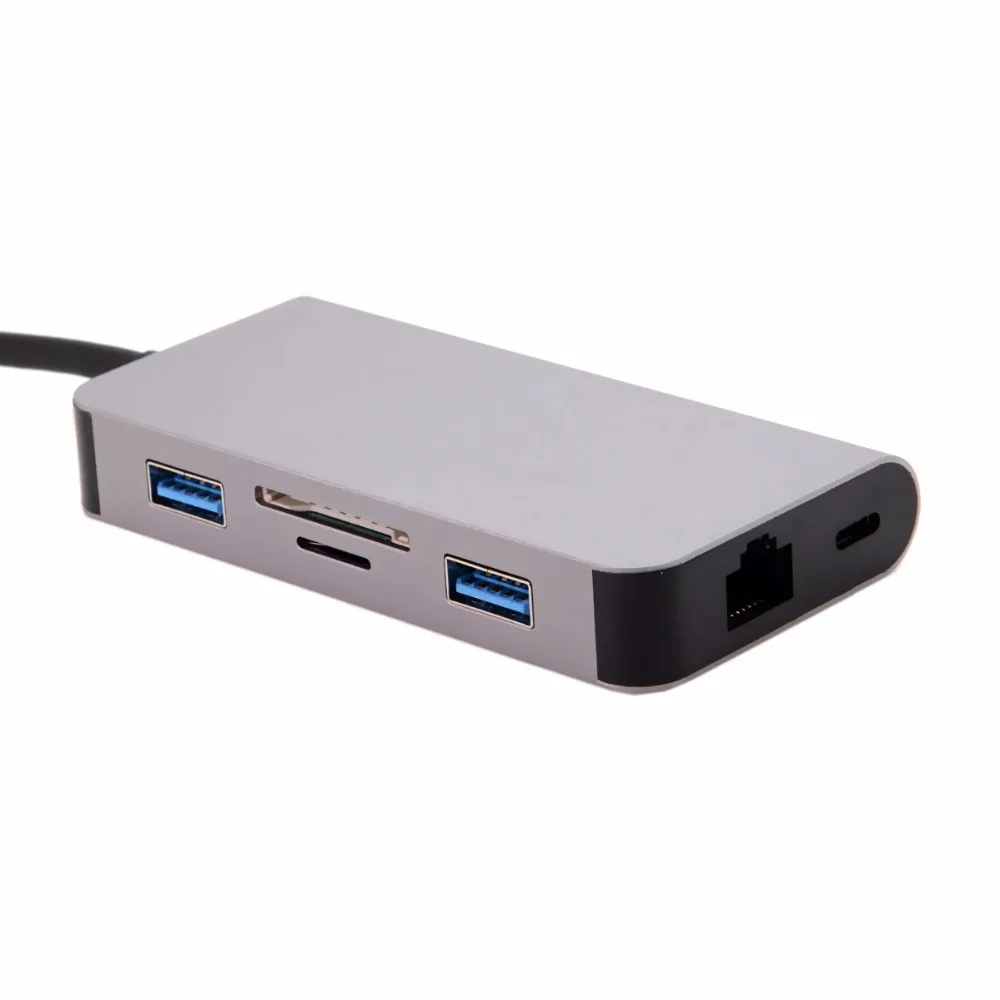 Док USB-C C type-C к Ethernet 2 порта концентратор TF зарядное устройство SD кардридер многопортовый адаптер