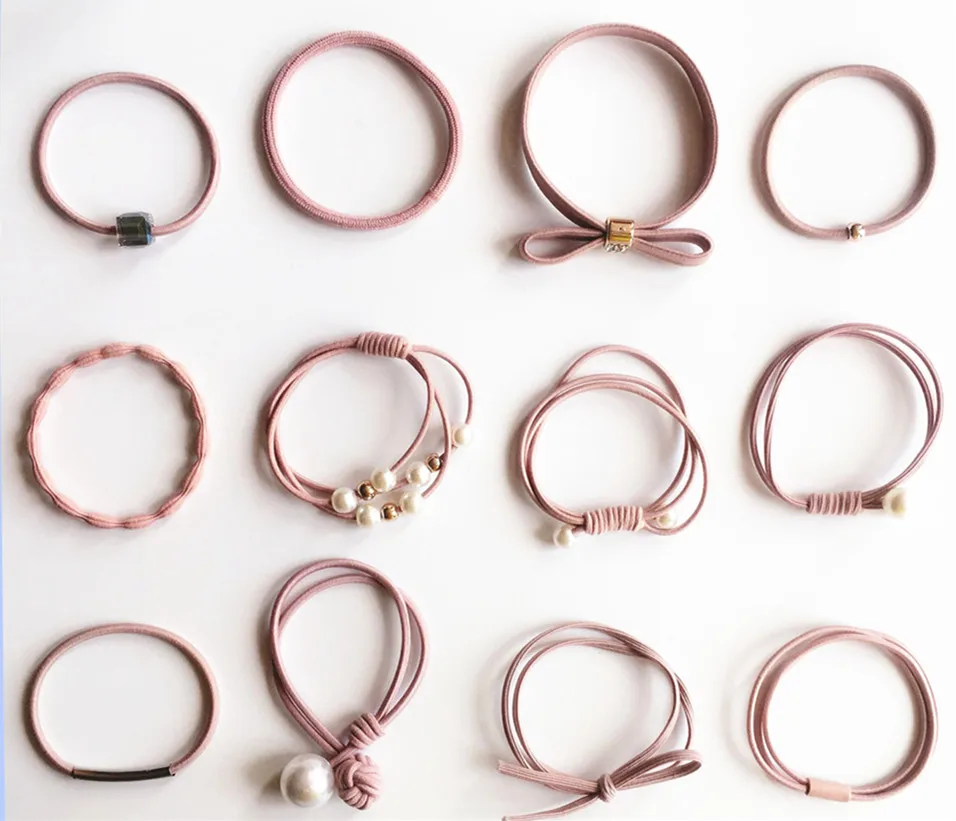 

12pcs/lot WholeSale Girls Hair Band Colorful Cute Elastic Rubber Bands Kids Hair Ropes Ponytail Holder Tie Gums Hair Accessories