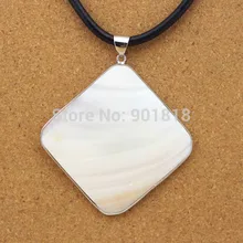 Модный бренд натуральный белый квадратный корпус ожерелья подвески для самостоятельного изготовления ювелирных изделий Аксессуары Подвески F1122