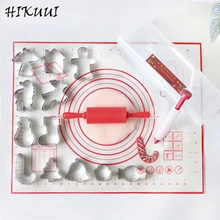 Форма для Рождественской Выпечки, подарок, нержавеющая сталь, набор для печенья, силиконовая Скалка, коврик для выпечки, сделай сам, форма для печенья, кондитерские инструменты для выпечки