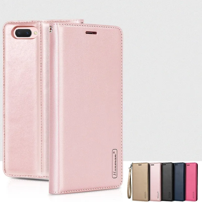 

Hanman for OPPO A3S AX5 Book Style Retro Sheepskin Leather Wallet Back Cover Case with Stand Holder Card Slot for OPPO A5 Funda