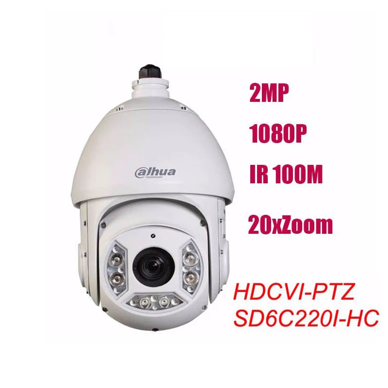HD CVI 2MP 1080P купольная PTZ камера SD6C220I HC 20X зум Камера видеонаблюдения 100 м IR