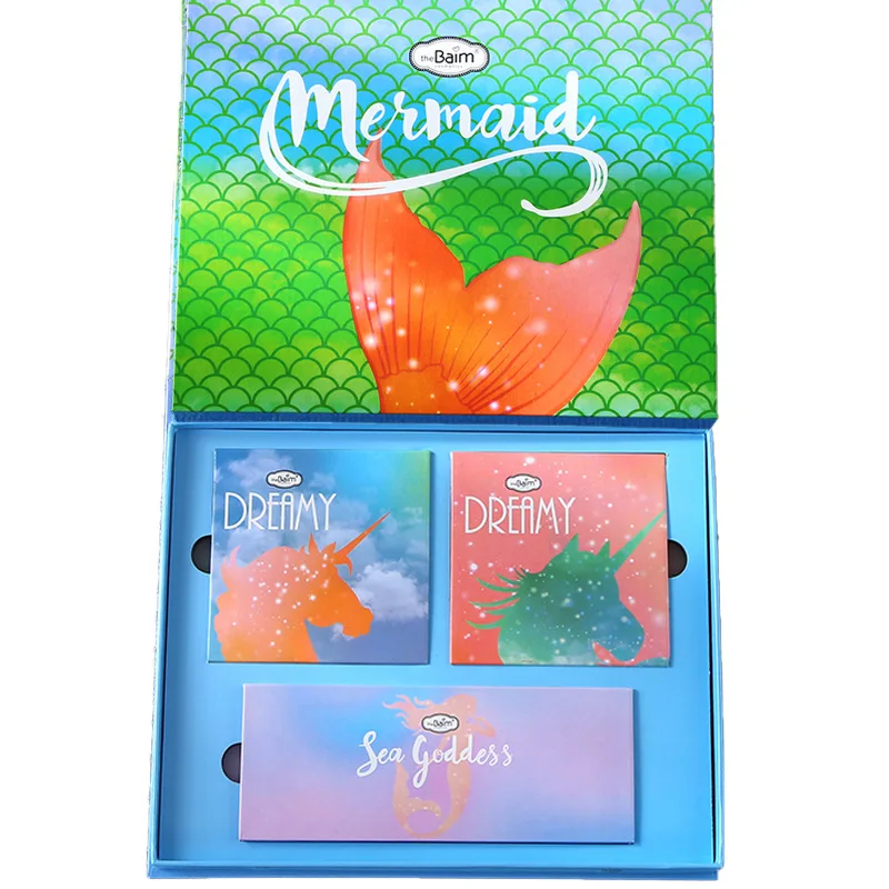 

New Mermaid Eyeshadow Makeup Palette 3 Pieces / Set Matte Flash Shimmer Shadow Highlighter Blush Set Pigment Eye Shadow Powder