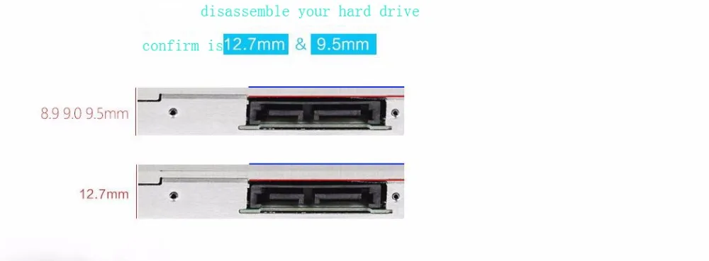 Жесткий диск 12 7 мм SATA HDD SSD Caddy/кронштейн для ASUS A45 A45VD A45VS A45VM A4310 B33 K55A K55DE K55DR K55N