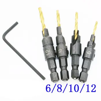 

Woodworking Hole Opener Set Hex Screw Hardware Tool Countersunk Bit Countersunk Head Drill Hole Reaming Power Tool Accessories