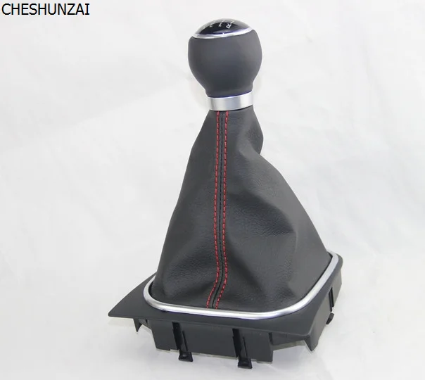 CHESHUNZAI Натуральная кожа ручной файлы черный стежка Шестерни рукоятка рычага переключения передач крышка для VW GOLF MK6 Jetta Mk5 1KD 711 113 УЗД