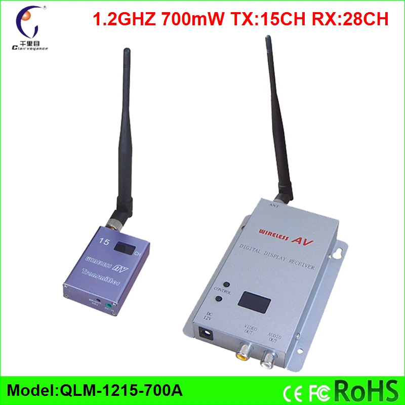 Long Range Wireless Video Transmitter And Receiver 1.2GHz 700mW 15 channels FPV long range wireless audio