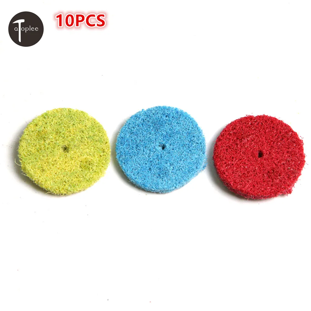 10PCS 180 240 320 Grit 27mm Nylon Fiber Polishing Slice Rotary