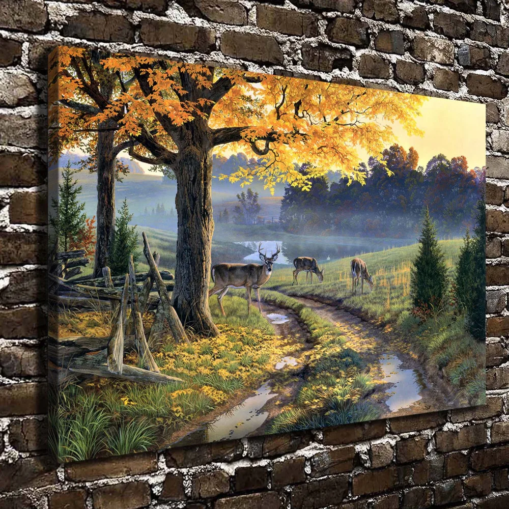 A0408 Natural Scenery Forest Animal Deer. Hd Canvas Print Home Decoration Living Room Bedroom ...