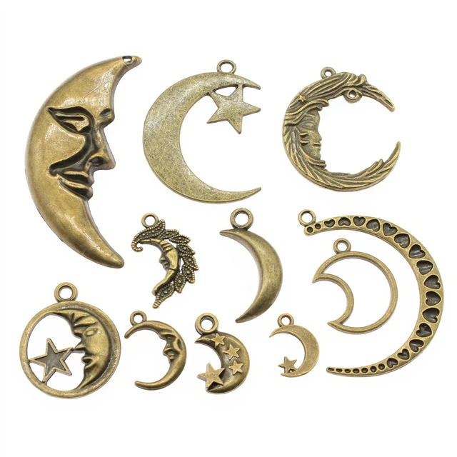 Zinc Alloy Charms Antique Silver Color Sun Moon Star Charms - Temu