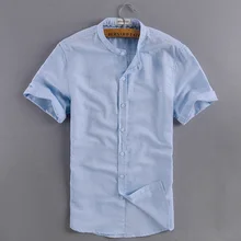 Мужская летняя рубашка Льняная мужская рубашка с коротким рукавом повседневные мужские рубашки белые модные мужские рубашки брендовая одежда Женская сорочка
