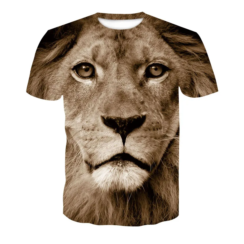 Высококачественная футболка с коротким рукавом, Мужская модная брендовая Дизайнерская футболка с 3D принтом, Мужская Высококачественная футболка с изображением головы льва