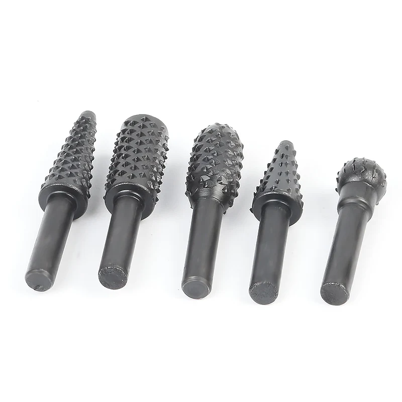 5pcs hss Power Tools Woodworking rasp chisel shaped rotating embossed grinding head power tool engraving pattern cutter milling