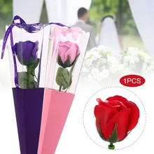

Eternity Rose Artificial Flowers With Box Romantic Bear Soap Rose Fake Flower Bouquet Valentine's Day Gift Wedding Decoration