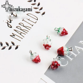 

Zinc Alloy Dropping Oil Enamel Fruit Strawberry Charms Pendant 10pcs/lot For DIY Fashion Jewelry Making Finding Accessories