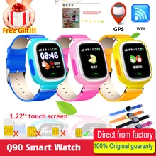Купить Ребенок Smart Watch Q90 GPS телефон позиционирования Мода Дети часы 1.22 дюймов Сенсорный экран WI-FI SOS Smart Watch PK Q50 Q750