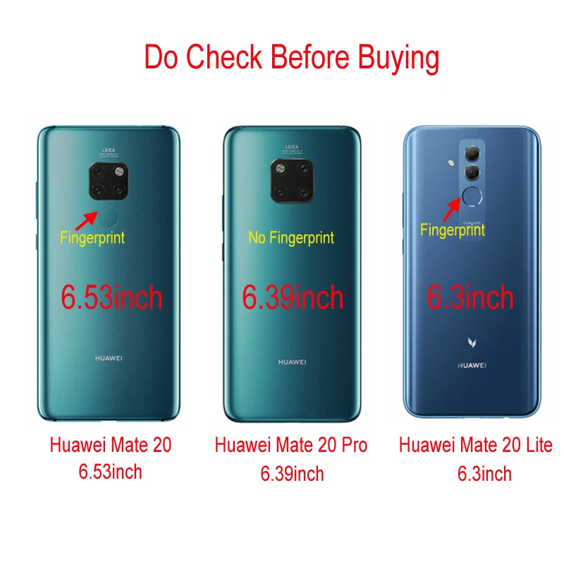 Huawei Mate 20 Lite caso de lujo Flip Funda Huawei Mate 20 Pro caso de cuero de la PU del cartera teléfono caso Mate20 lite SNE-LX1