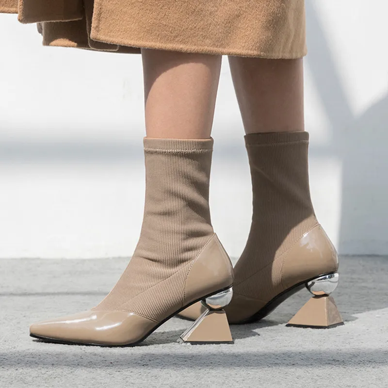 pointed toe sock bootie