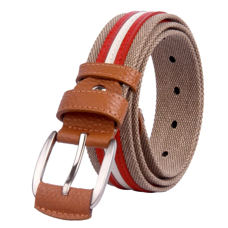 Unisex Canvas Belt For Jeans Luxury Fashion Men Women Men's Belt Genuine Leather Woven Canvas