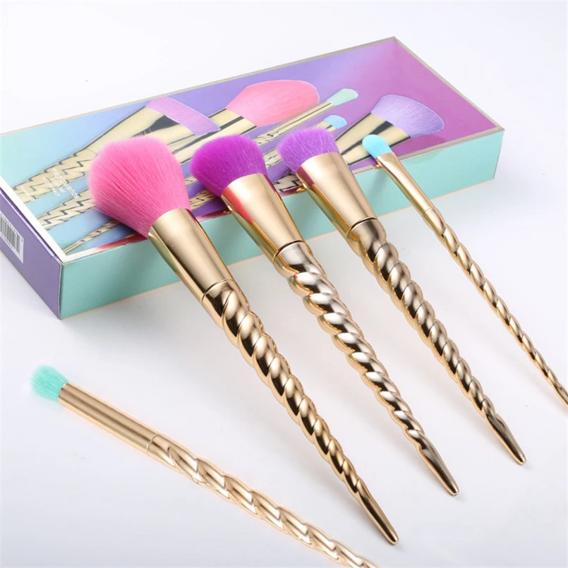 

5Pcs Makeup Brushes Tool Set Cosmetic Powder Eye Shadow Foundation Blending Beauty Make Up Brush Eyebrowe Smudge Brush Unicorn