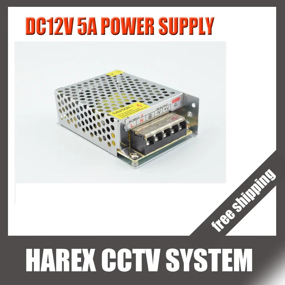 

DC 12V 5A 60W Power Supply Adaptor for CCTV Camera CCTV System 12V Security professional Converter Adapter free shipping