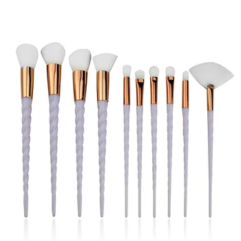 

Professional 10PCS Spiral White Handle Makeup Brushes White Powder Foundation Blush Face Shading Cosmetic Eyebrow Brush Makeup