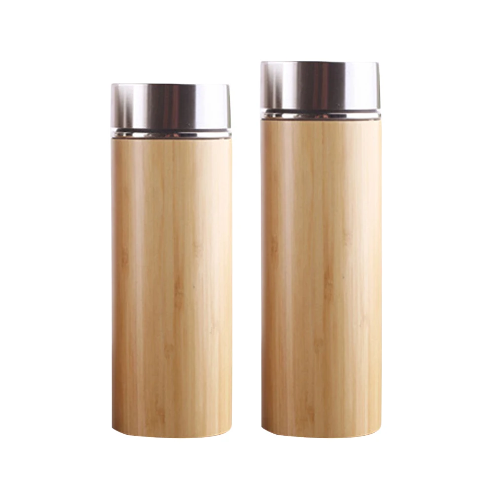Beste Bamboe Reizen Thermos Flessen Roestvrij Staal Water Fles Thermosflessen Ge iuml;soleerde Termos mok Thee Bardak Cup 360 450 ml