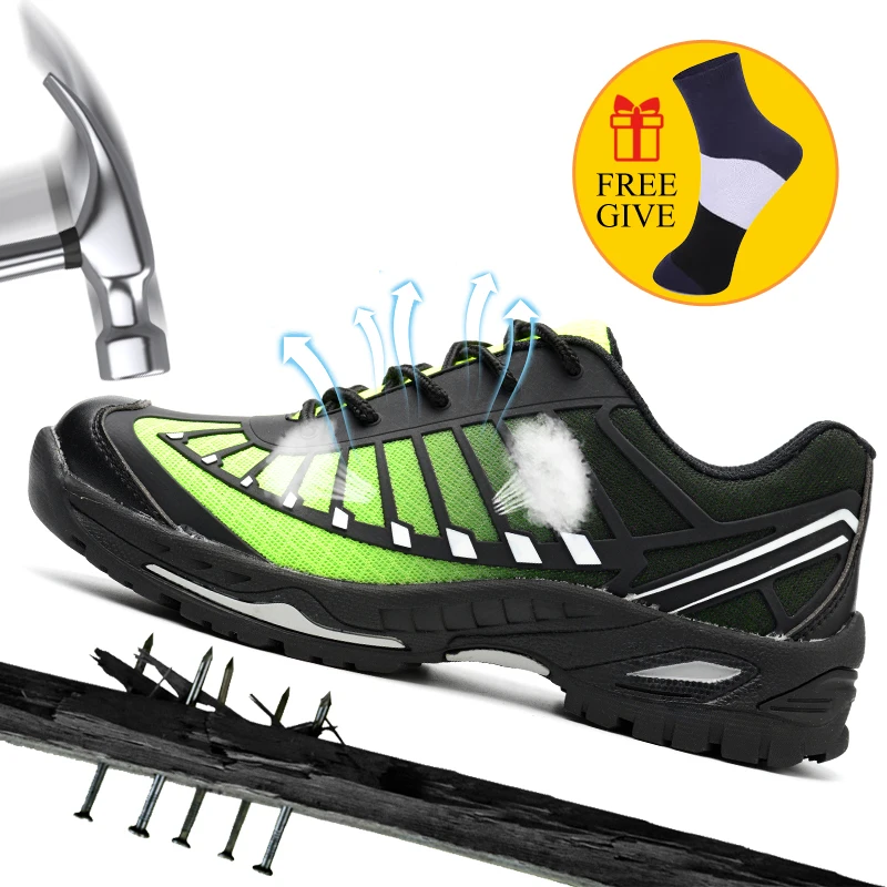 XZMDH دروبشيبينغ الرجال والنساء أحذية أمان في الهواء الطلق تنفس الرجال الأحذية سحق إثبات ثقب واقية العمال رياضية