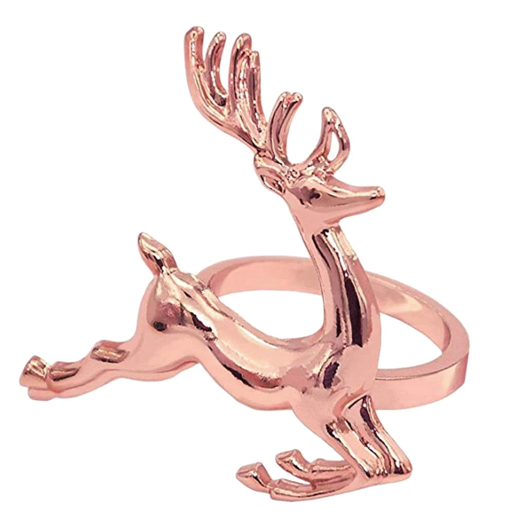 Zinc Alloy Elk Deer Design Napkin Rings Holders for Dinners Parties Dinner Table Decoration