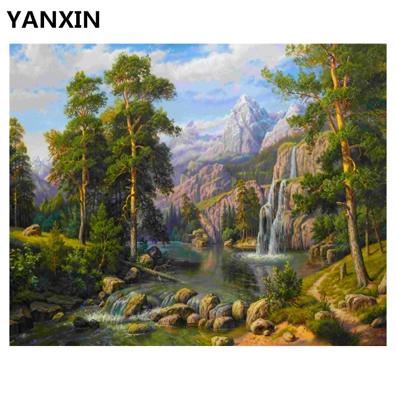 

YANXIN DIY Frame Painting By Numbers Oil Paint Wall Art Pictures Decor For Home Decoration E800