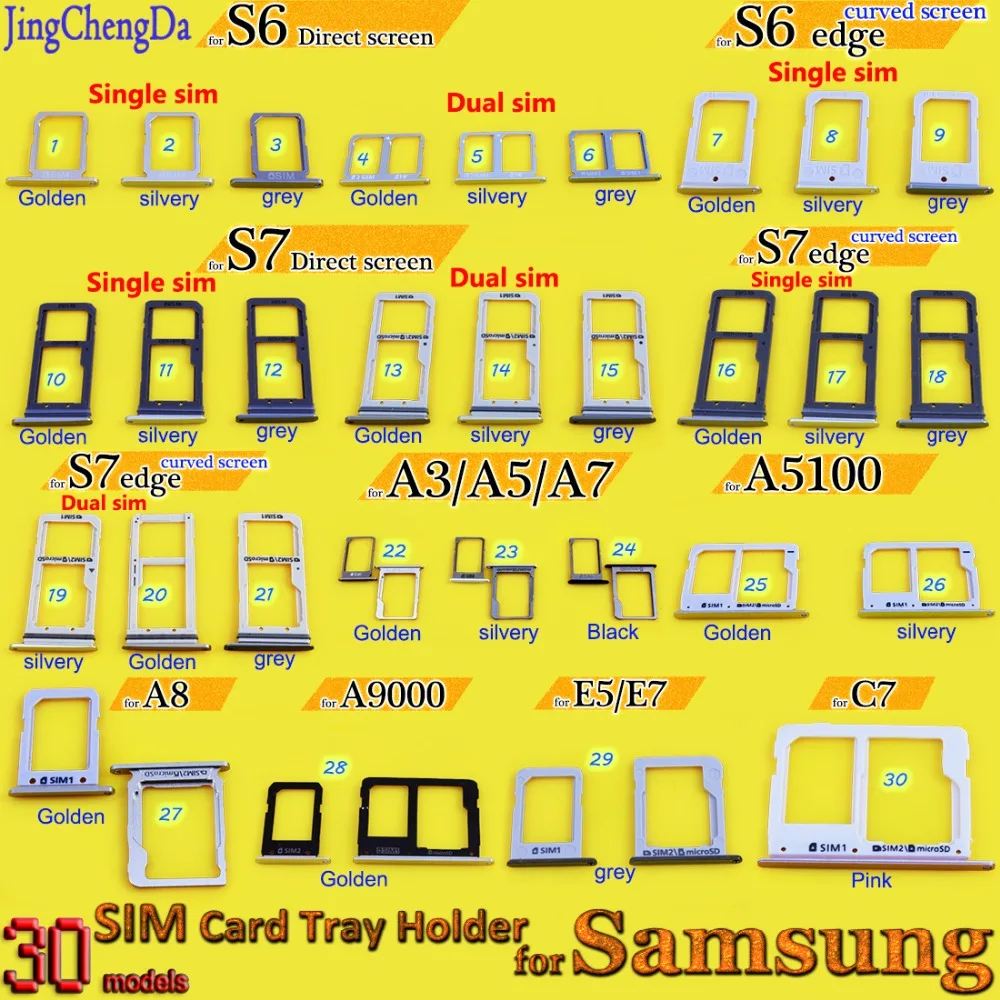 Для samsung S6 S6 edge S7 одиночный/двойной sim-карты лоток держатель Слот для samsung Galaxy S7 edge G935F Запасная часть