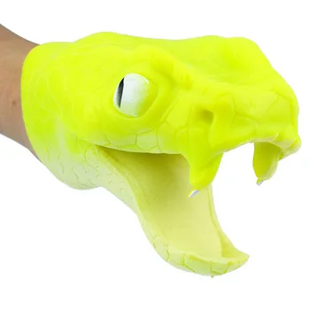 

Green Snake Hand Puppet for Story TPR Animal Head Gloves Kids Toys Gift M09
