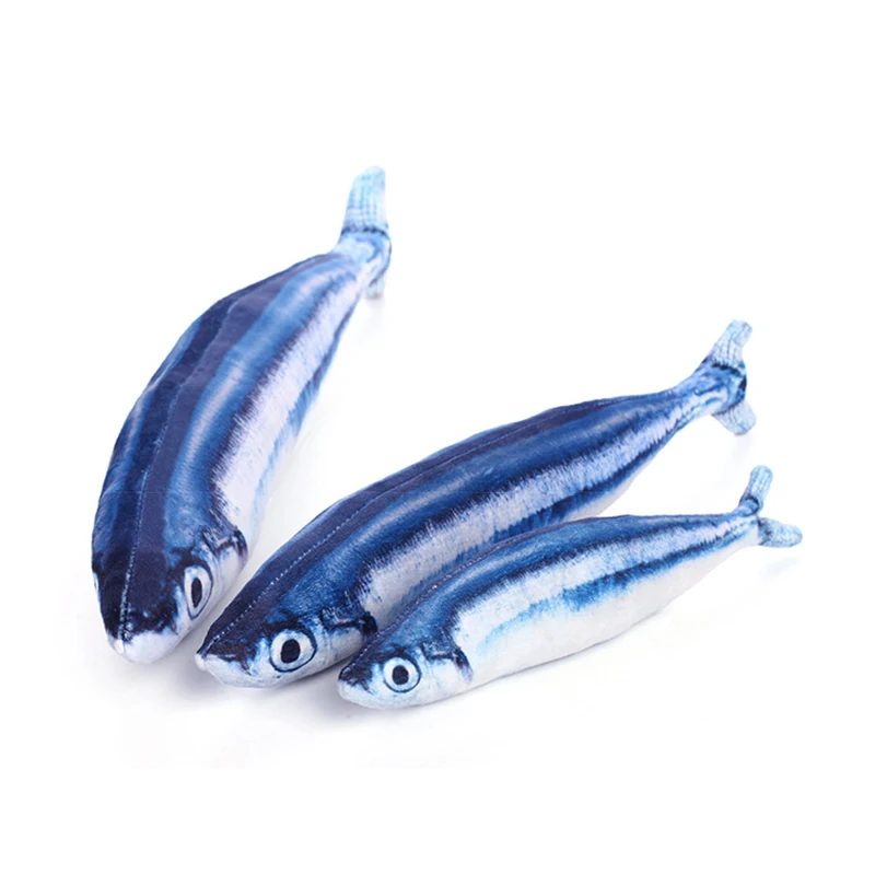 Cat Favor Catnip Toy Kitten Lifelike Fish Shape Scratching Toys Pet Plush Stuffed Interactive Plaything Pet Pillow Cushion D30