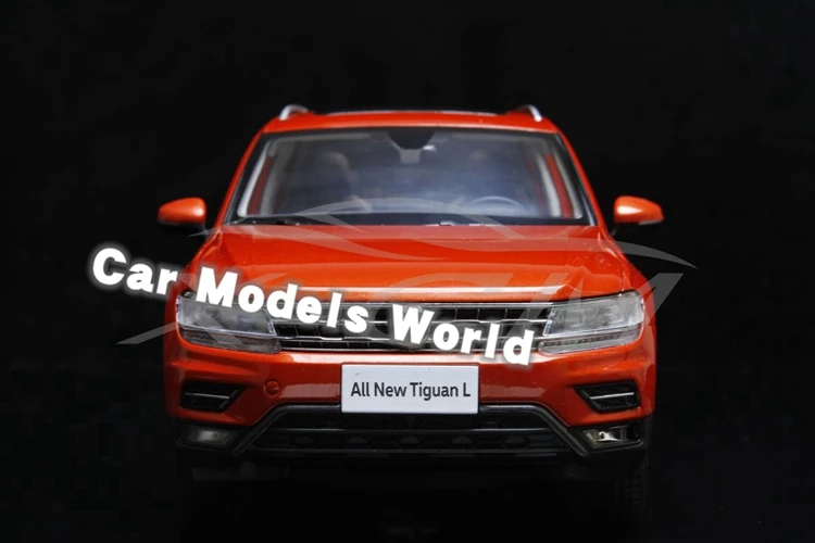 Литая модель автомобиля для всех новых Tiguan L(оранжевый) 1:18+ маленький подарок