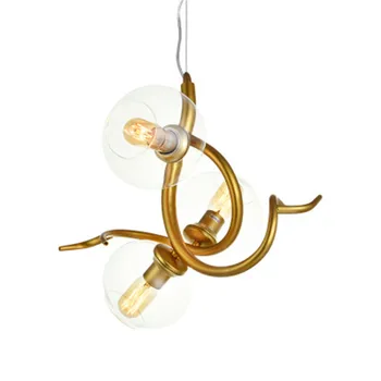 

1/2/3 Heads Nordic Glass Bubble Chandelier Art Horns Antlers Branches Design Livingroom Clothes Shop Restaurant Suspension Lamp