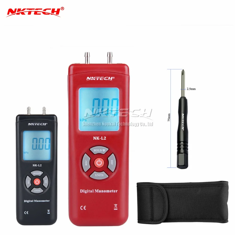 NKTECH NK-L2 LCD Digital Manometer Differential Gauge Air Pressure Meter 2Psi Data Hold 11 Units manometro air compressor gauge NKTECH NK-L2 LCD Digital Manometer Differential Gauge Air Pressure Meter 2Psi Data Hold 11 Units manometro air compressor gauge