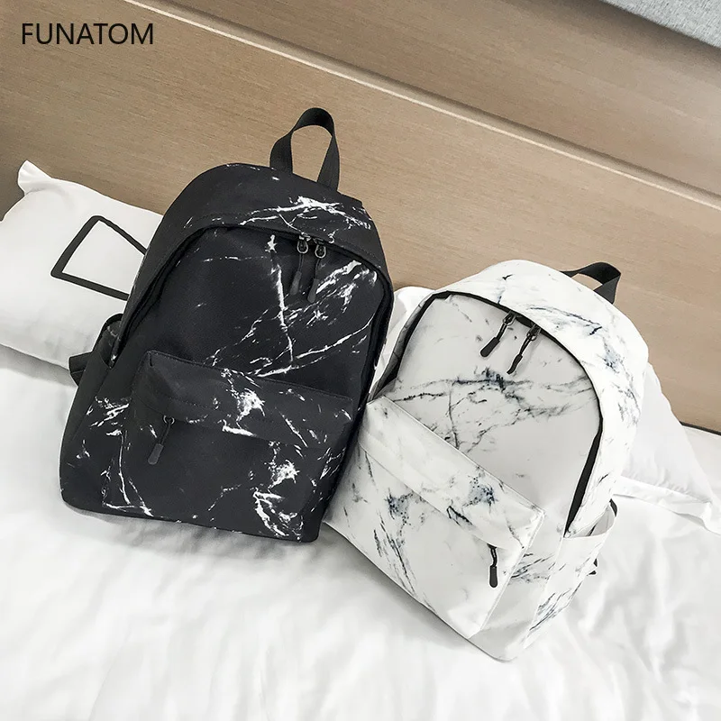 

2019 Fashion Backpack Women Men Canvas Backpack for Teen Girl Bags Casual Marbling Backpack Female Rucksack School Bag Mochila