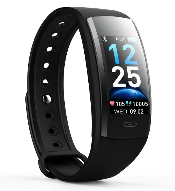 2019Diggro QS90 PLUS Blood Pressure Smart Bracelet Heart Rate Monitor Color Touch IP67 Fitness Tracker Smartband For Andriod IOS - Цвет: Black